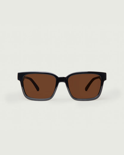 Ink Hickory::Triton Sunglasses square black recycled polyester front
