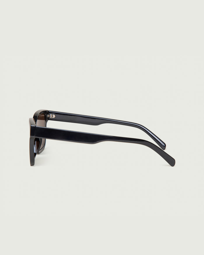Ink Hickory::Triton Sunglasses square black recycled polyester side