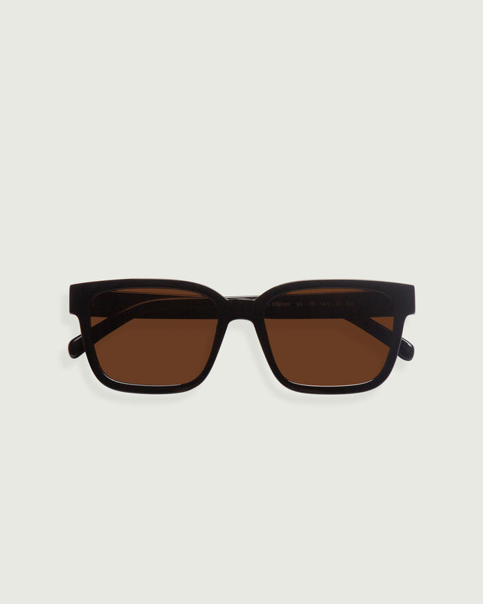 Ink Hickory::Triton Sunglasses square black recycled polyester top