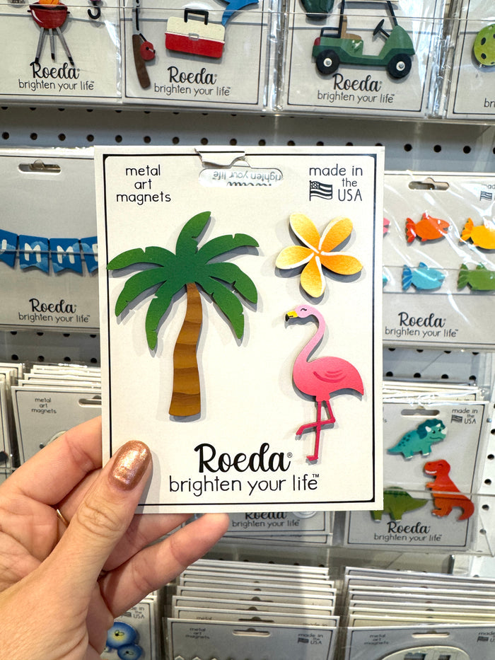Tropical Flamingo Magnets S/3