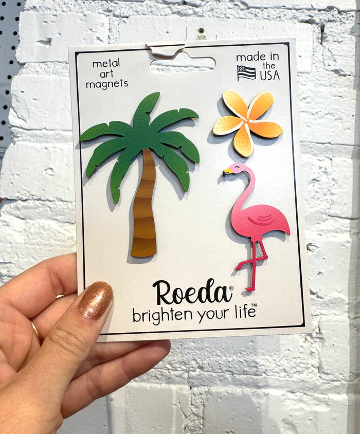 Tropical Flamingo Magnets S/3