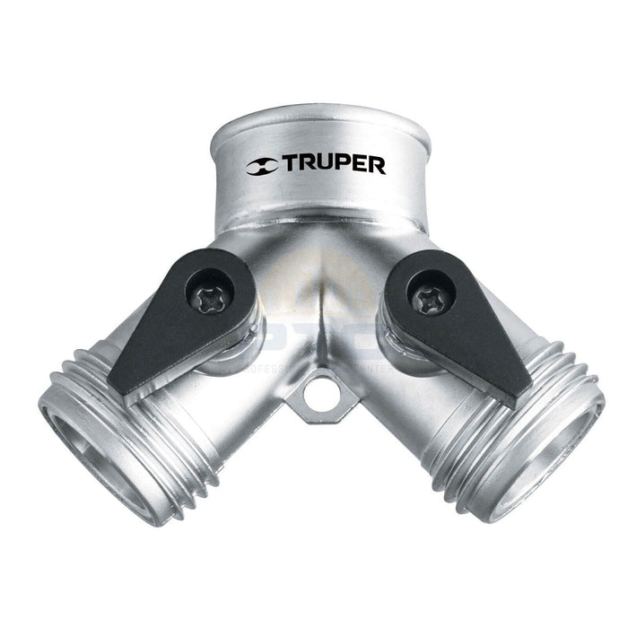 TRUPER 3/4" Metallic "Y" Connector for Hose Entrance and exit: 3/4 "(19 mm) Connection: 3/4-11.5 NH Weight: 110g - 10372 MEGA