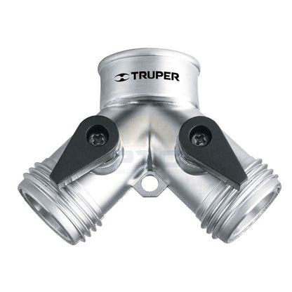 TRUPER 3/4" Metallic "Y" Connector for Hose Entrance and exit: 3/4 "(19 mm) Connection: 3/4-11.5 NH Weight: 110g - 10372 MEGA
