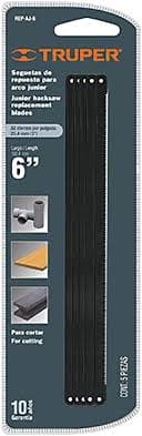 Truper Hacksaw Blade, 6 Inches Long, Shatter Resistant, Flexible, Bends without Breaking - 10220 MEGA