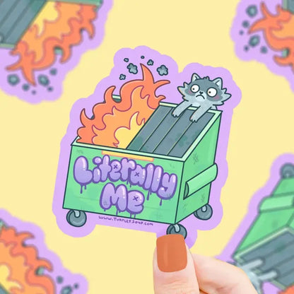 Turtle's Soup Dumpster Fire Literally Me Vinyl Sticker