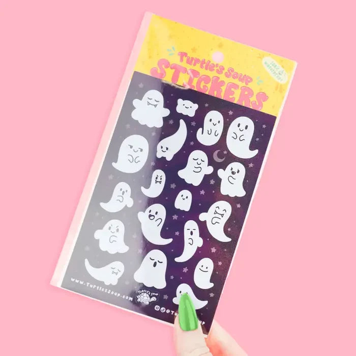 Turtle's Soup Kawaii Ghosts Halloween Vinyl Sticker Sheet