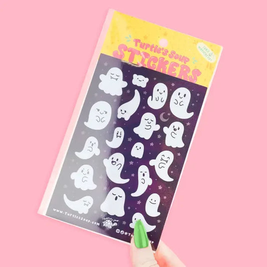 Turtle's Soup Kawaii Ghosts Halloween Vinyl Sticker Sheet