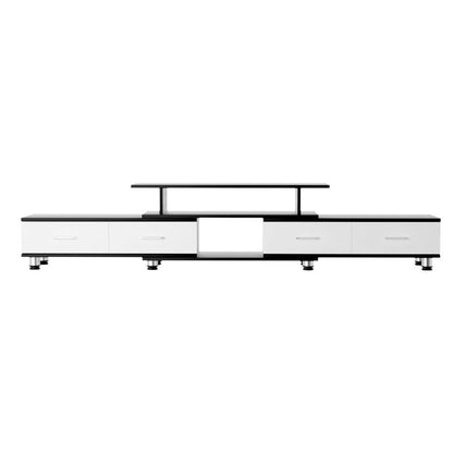 TV Cabinet Entertainment Unit Stand Wooden 160CM To 220CM Storage Drawers Black White -Home Living Store - -
