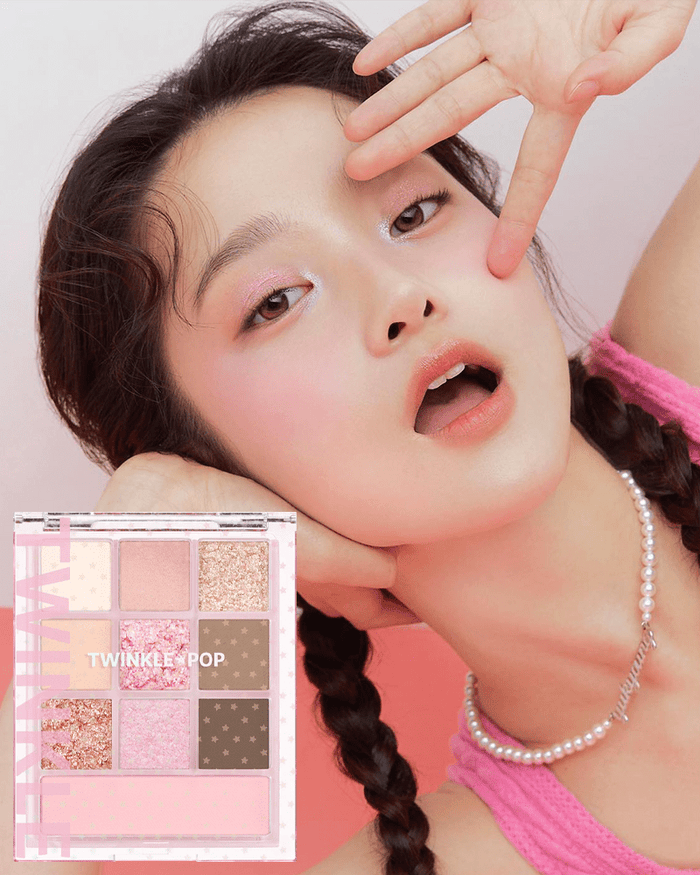 TWINKLE POP by CLIO Pearl Gradation Allover Palette #For, Pink Season