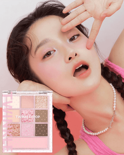 TWINKLE POP by CLIO Pearl Gradation Allover Palette #For, Pink Season