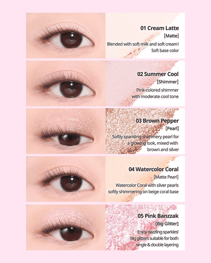 TWINKLE POP by CLIO Pearl Gradation Allover Palette #For, Pink Season