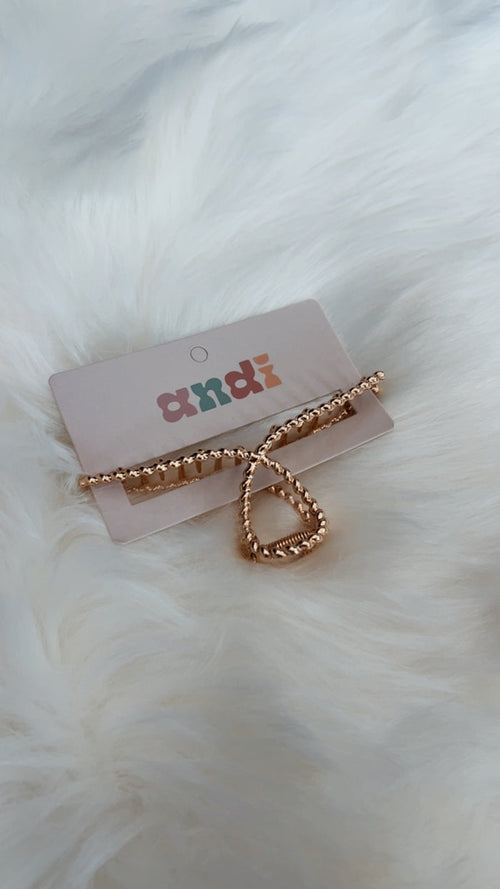 Twisted Gold Claw Clip