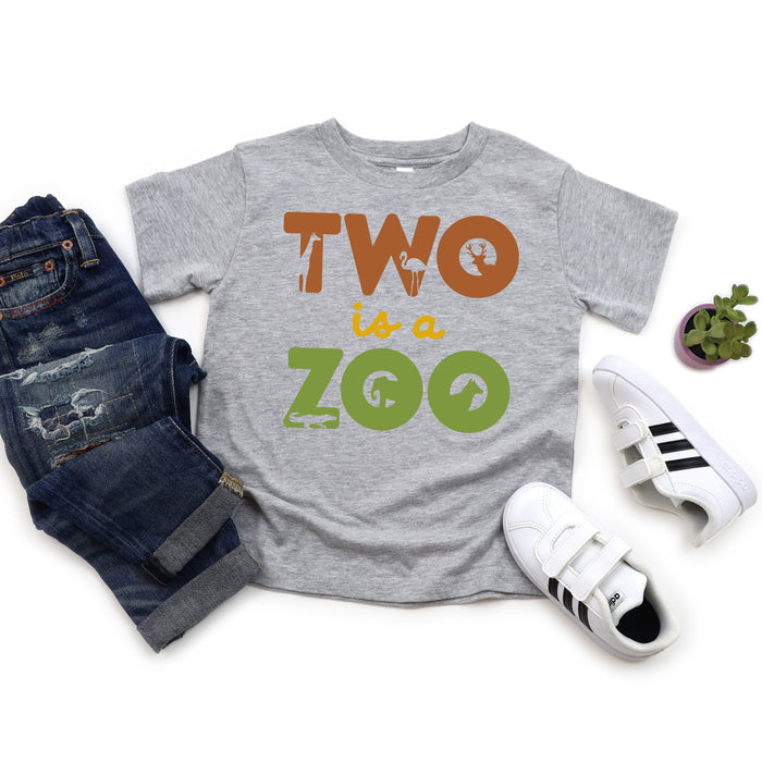 "Two is a Zoo" 2nd Birthday Personalized T-shirt