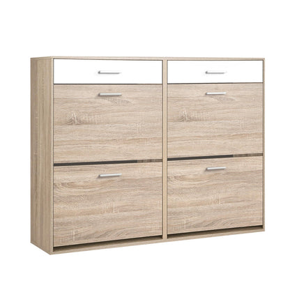 Two Tier Shoe Cabinet - Wood-Home Living Store-
