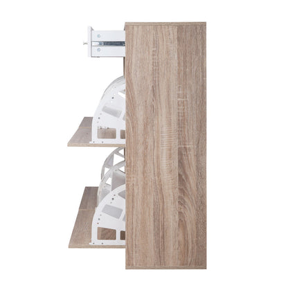 Two Tier Shoe Cabinet - Wood-Home Living Store-