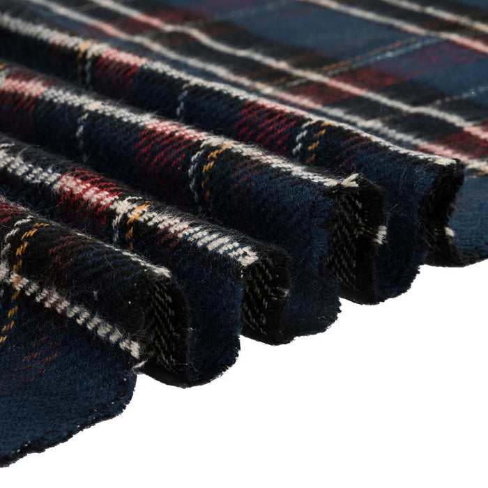 Unisex Oversized Gray, White and Beige Plaid Reversible Scarf with Fringes