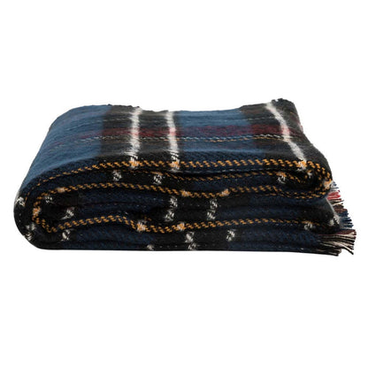Unisex Oversized Gray, White and Beige Plaid Reversible Scarf with Fringes