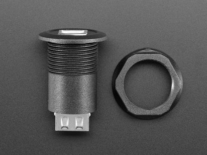 USB B Jack to USB A Jack Round Panel Mount Adapter by The Pi Hut - The Pi Hut