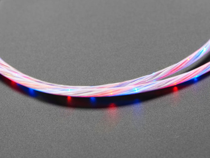 USB micro B Cable with LEDs - Blue and Red (1 meter) [Discontinued] by The Pi Hut - The Pi Hut