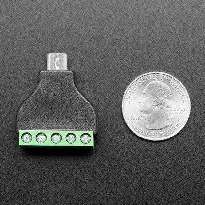 USB Micro B Male Plug to 5-pin Terminal Block by Adafruit - The Pi Hut
