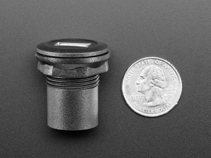 USB Mini B Jack to USB A Jack Round Panel Mount Adapter by The Pi Hut - The Pi Hut