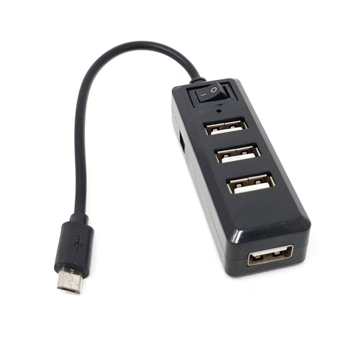 USB Mini Hub with Power Switch - OTG Micro-USB by The Pi Hut - The Pi Hut