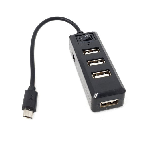 USB Mini Hub with Power Switch - OTG Micro-USB by The Pi Hut - The Pi Hut