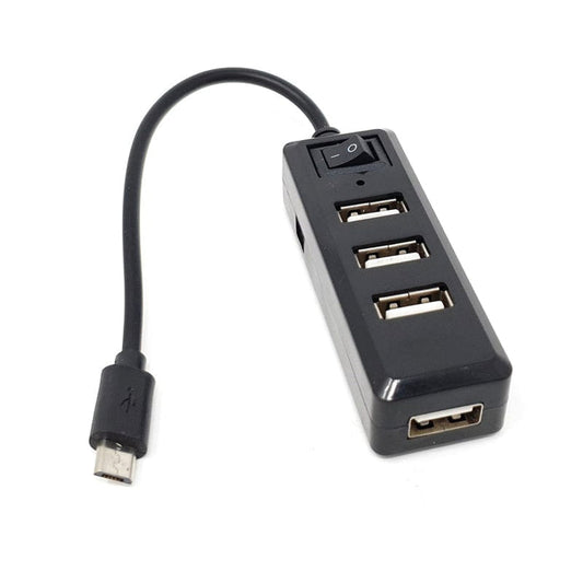 USB Mini Hub with Power Switch - OTG Micro-USB by The Pi Hut - The Pi Hut