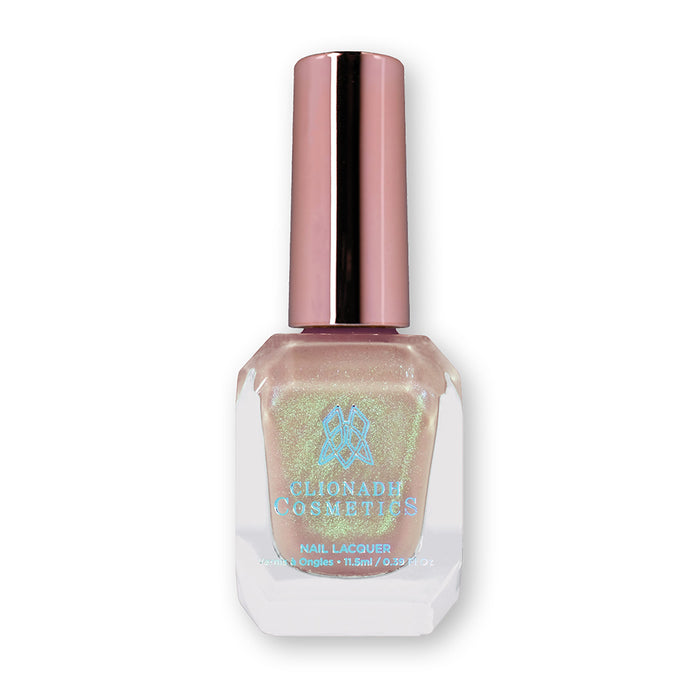 Bottle of nail polish containing Venus Nail Laquer on white background.