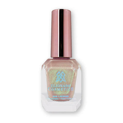Bottle of nail polish containing Venus Nail Laquer on white background.