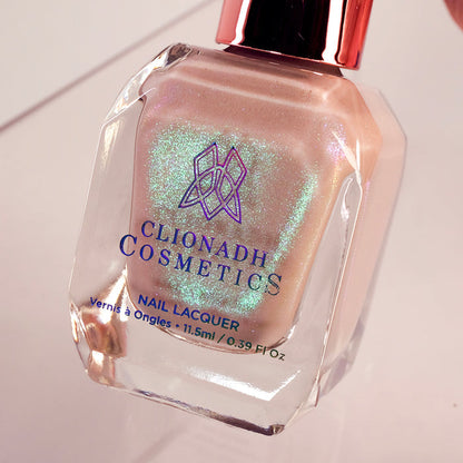 Close-up, angled shot of Venus  Nail Lacquer bottle on a white background.