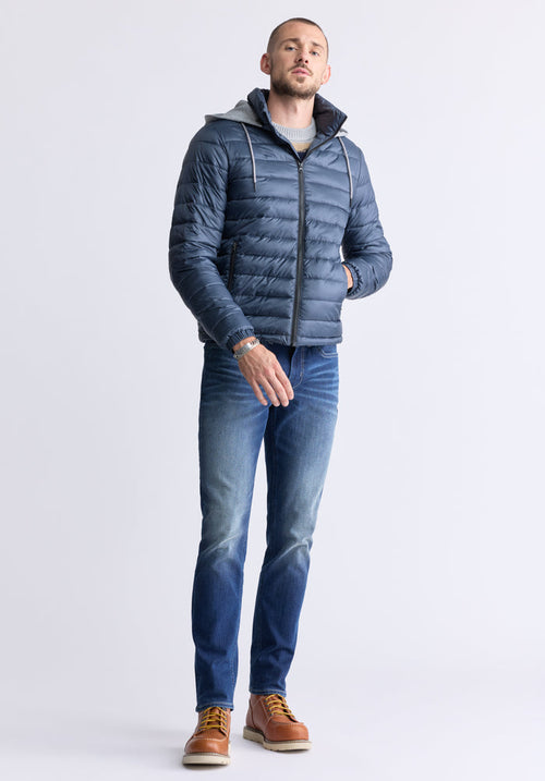 Buffalo Men Jackets Navy Woven Puffer Easy-Care Styling Versatile Everyday Wear