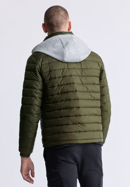 Buffalo Men Jackets Green Woven Puffer Easy-Care Styling Versatile Everyday Wear