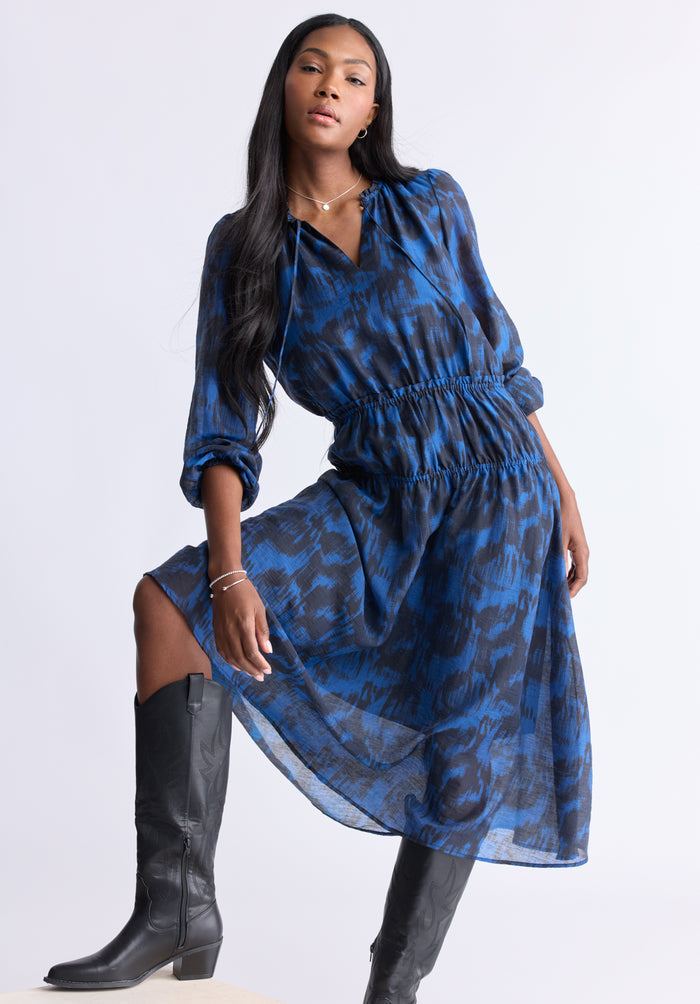 Buffalo Dresses Navy Woven Casual Dresses Long-Sleeve Silhouette Easy-Wear Silhouette