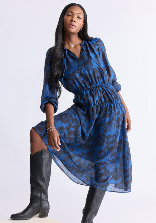 Buffalo Dresses Navy Woven Casual Dresses Long-Sleeve Silhouette Easy-Wear Silhouette