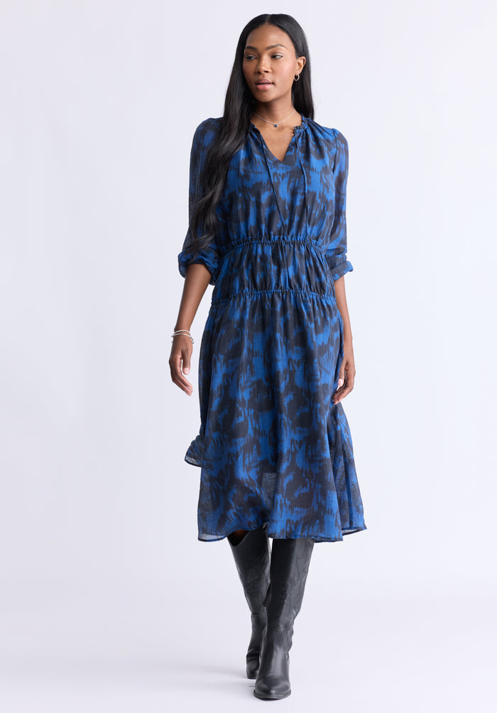 Buffalo Dresses Navy Woven Casual Dresses Long-Sleeve Silhouette Easy-Wear Silhouette