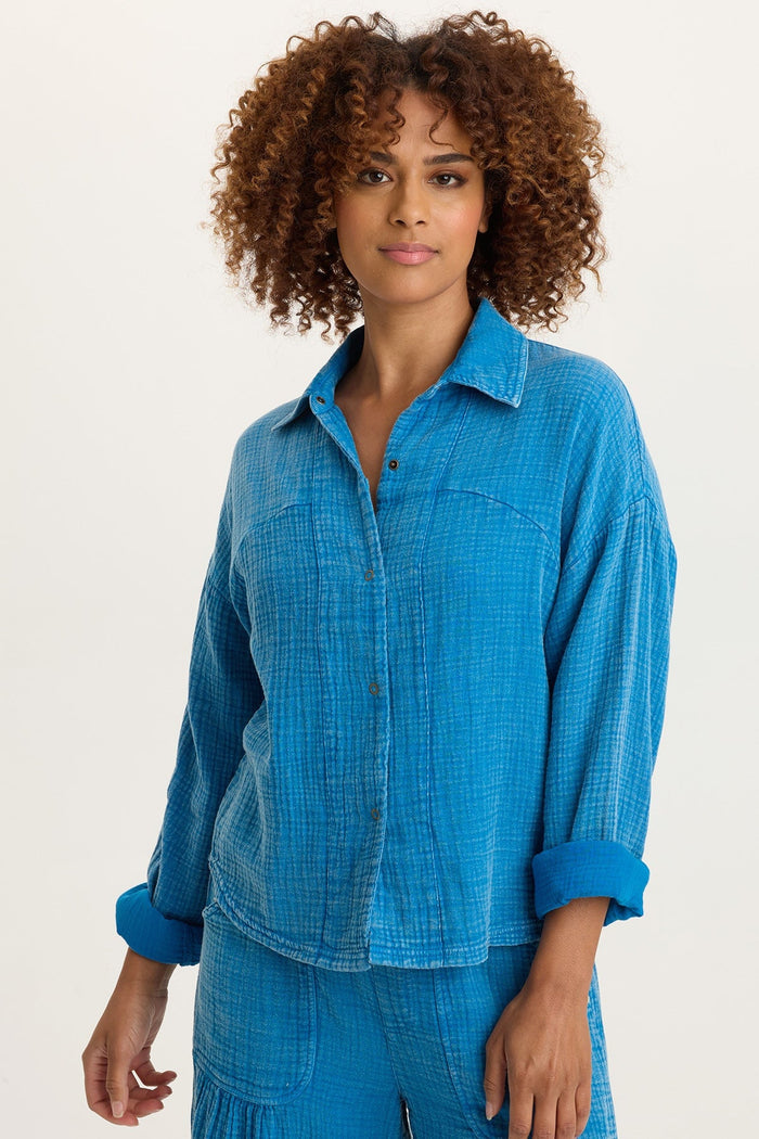 XCVI Wade Gauze Long-Sleeve Top