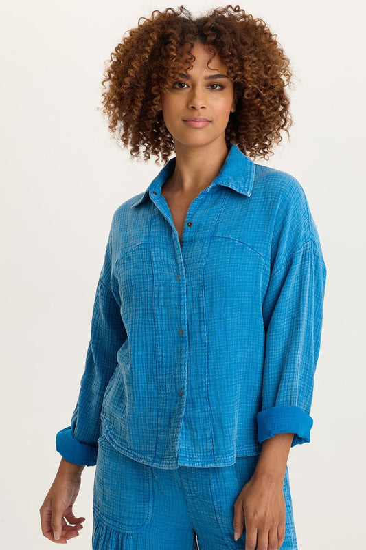 XCVI Wade Gauze Long-Sleeve Top