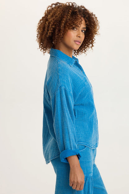 XCVI Wade Gauze Long-Sleeve Top