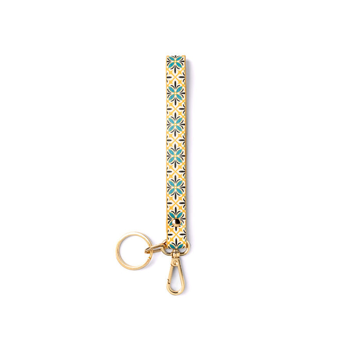 Floral patterned keychain strap on a white background