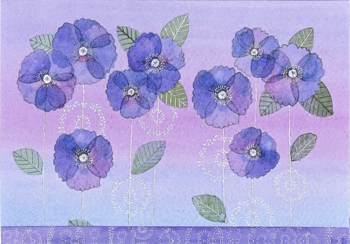 Watercolor Violets Note Cards