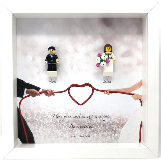 Wedding Frame with Lego® Minifigures (Mr & Mrs)