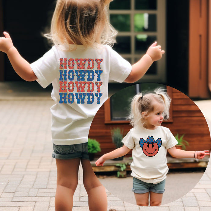 Western Themed 4th of July Howdy T-Shirt With Front & Back