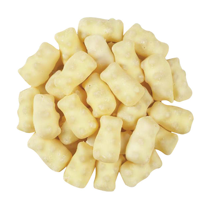 White Chocolate Covered Gummi Bears - 5lb