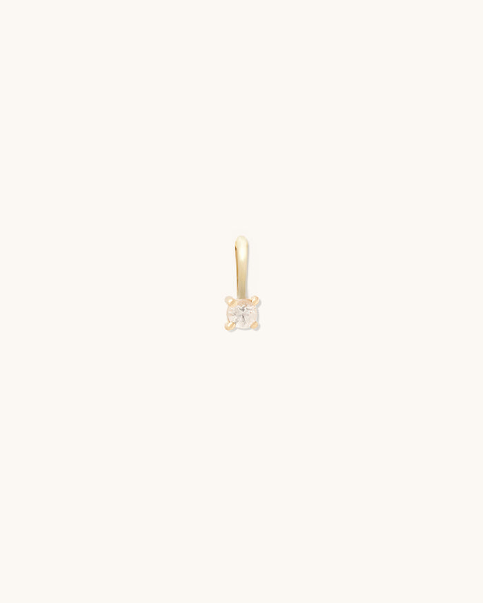 White Topaz Birthstone Charm