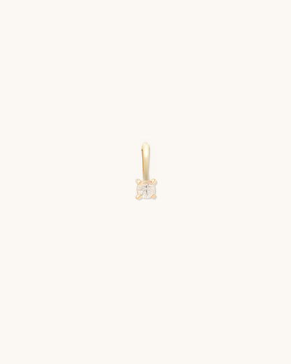 White Topaz Birthstone Charm