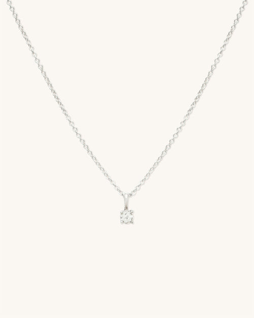 White Topaz Birthstone Necklace