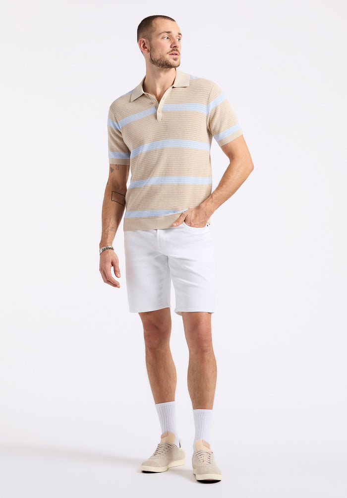 Buffalo Men Sweaters Beige Knit Sweaters Regular Fit Polo Collar