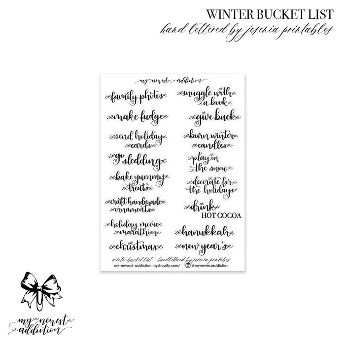 Winter Bucket List | lettering by Jesenia