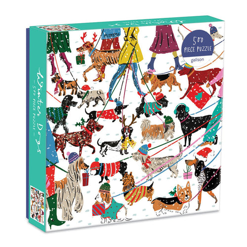 Winter Dogs 500 Piece Jigsaw Puzzle holiday 500 Piece Puzzles Galison